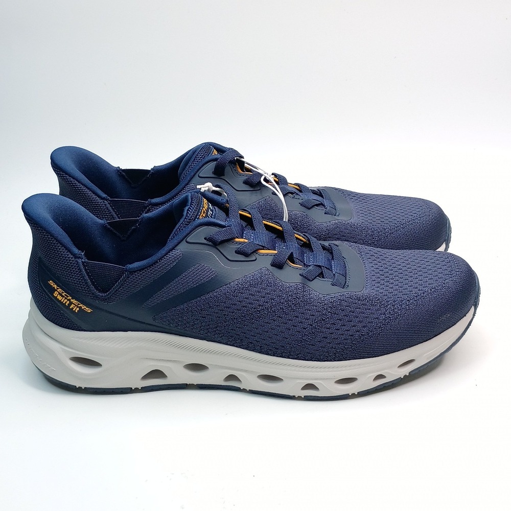 Skechers Swift Fit Hands Free Sneaker Men Size 10.5 Navy Mesh Glide-Lite Dual - Picture 6 of 9